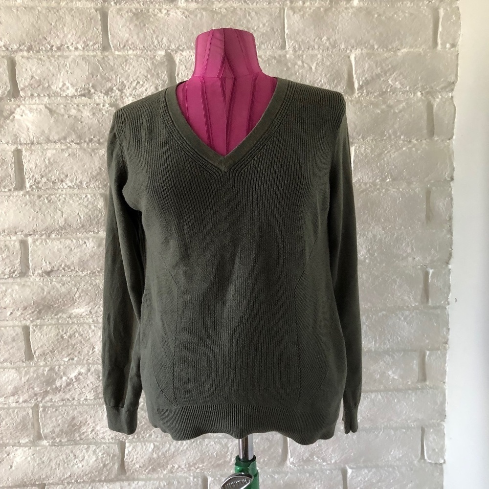Tommy Bahama Olive Green V-Neck Sweater Size Small  S-8